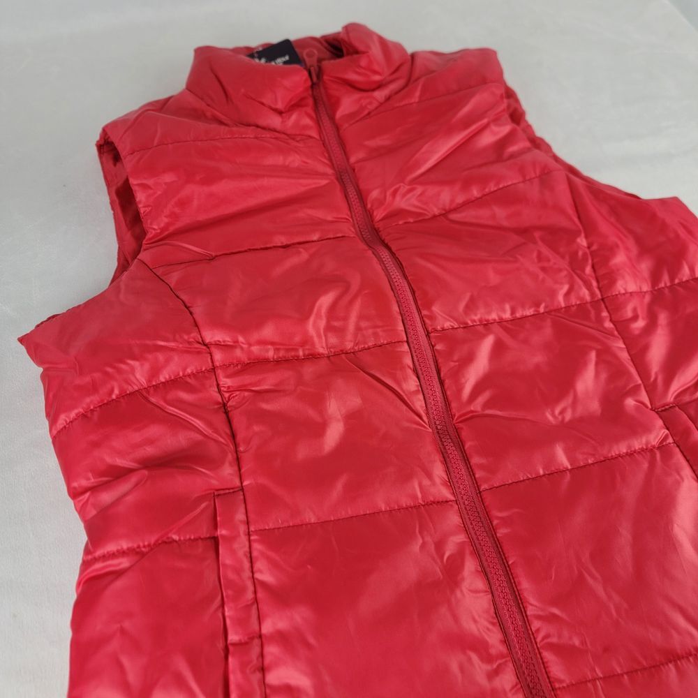 NWT Jackson Hole Outerwear Women's Solid‎ Puffer Vest Full Zip Mock Neck Pink L